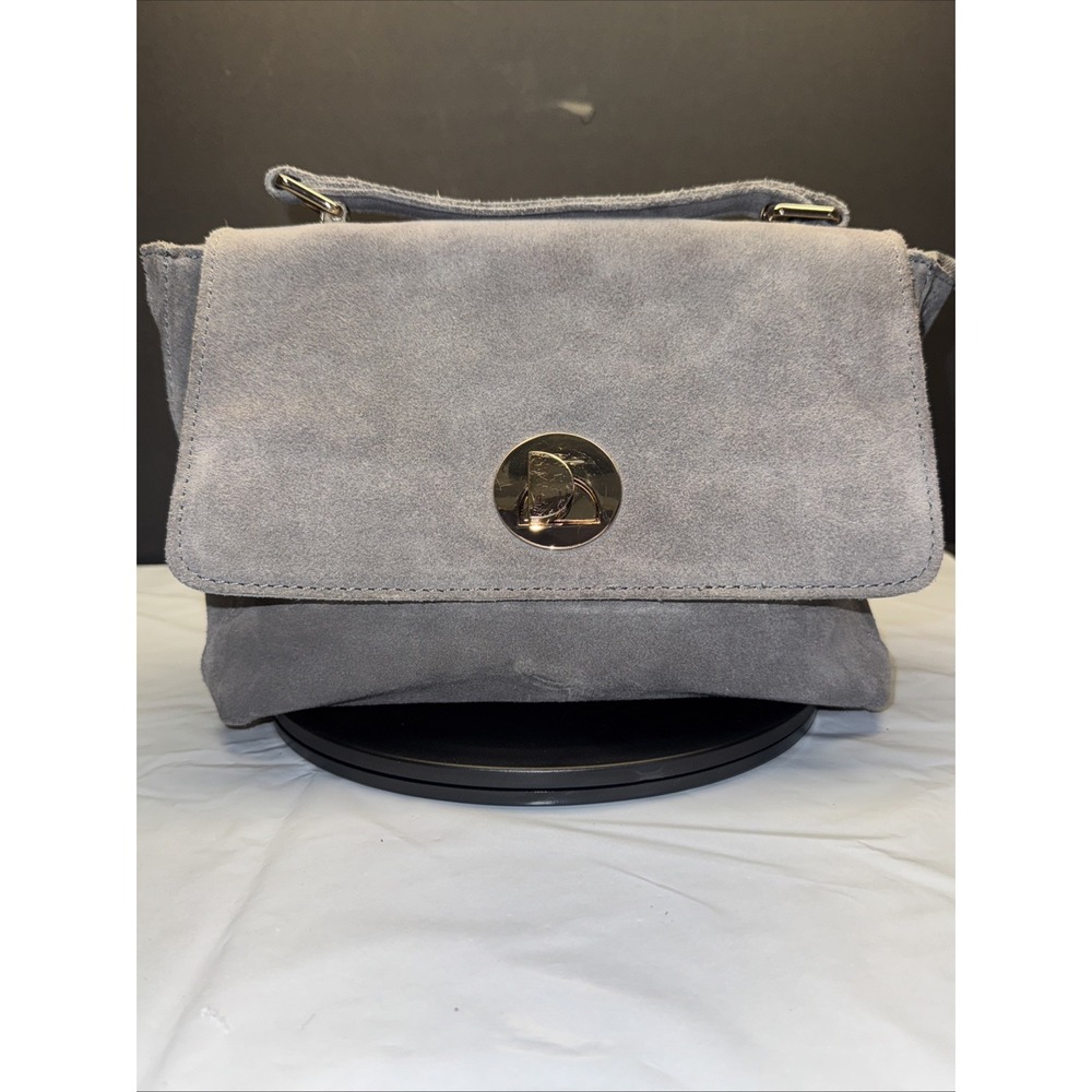 Moda Luxe Crossbody Handbag Black Suede And‎ Leather